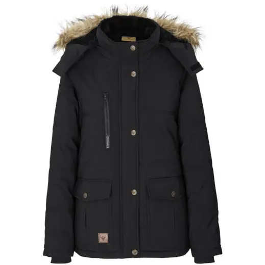 Ladies Cederberg Parka Jacket Black Front